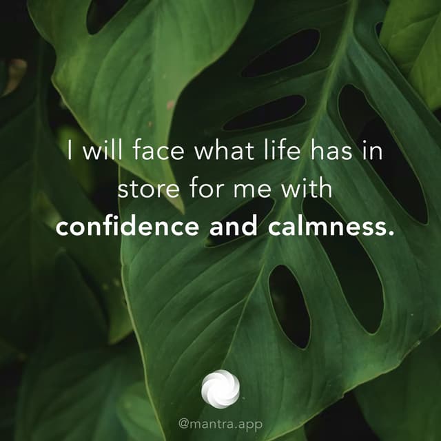 Confidence and calmness