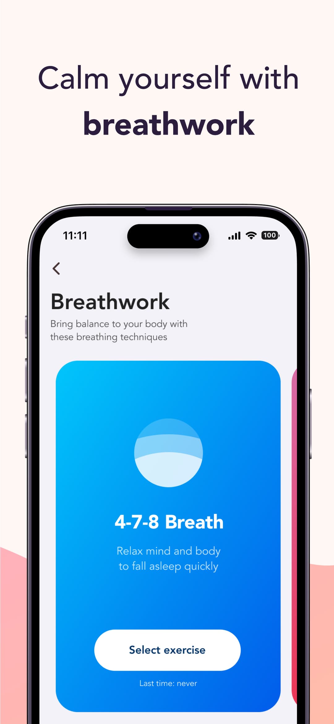 Calm in a single breath